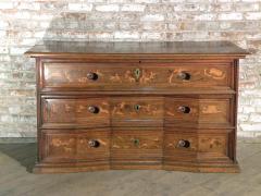 Italian Baroque Inlaid Early 18th Century Walnut and Fruit Wood Desk Commode - 1300451