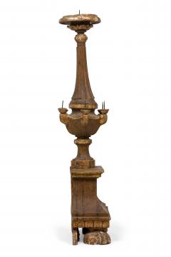 Italian Baroque Monumental Carved Giltwood Altar Candlestick - 4198067