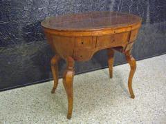 Italian Baroque Oval Fruitwood Veneered and Inlaid Desk Late 17th Century - 4335164