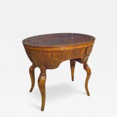 Italian Baroque Oval Fruitwood Veneered and Inlaid Desk Late 17th Century - 4335287