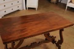 Italian Baroque Style 20th Century Walnut Fratino Table with Lyre Shaped Base - 3544451