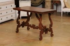 Italian Baroque Style 20th Century Walnut Fratino Table with Lyre Shaped Base - 3544465