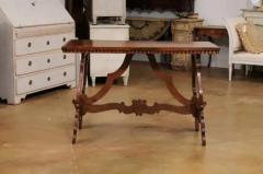 Italian Baroque Style 20th Century Walnut Fratino Table with Lyre Shaped Base - 3544490