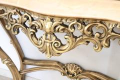 Italian Baroque Style Carved and Gilded Wood Console Table with Mirror - 2614781