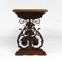 Italian Baroque Style Walnut and Wrought Iron Bench - 3355581