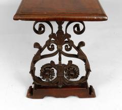 Italian Baroque Style Walnut and Wrought Iron Bench - 3355582