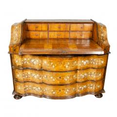 Italian Baroque Walnut and Bone Inlaid Writing Bureau Chest - 3738698