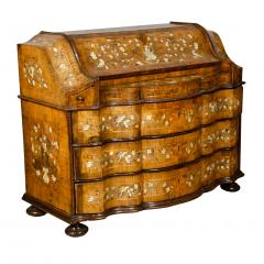 Italian Baroque Walnut and Bone Inlaid Writing Bureau Chest - 3738699