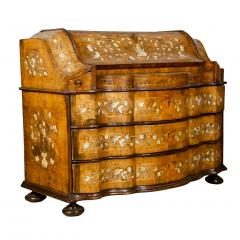 Italian Baroque Walnut and Bone Inlaid Writing Bureau Chest - 3738700