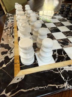 Italian Black and White Marble Chess Set 1970s - 4515833