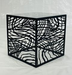 Italian Blackened Bronze Cube Table by Jean Louis Deniot Labeled - 4366175