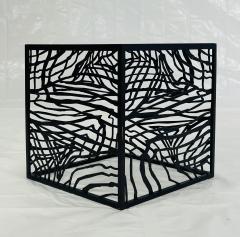 Italian Blackened Bronze Cube Table by Jean Louis Deniot Labeled - 4366180