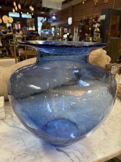 Italian Blue Art Glass Vase 1970s - 4315802