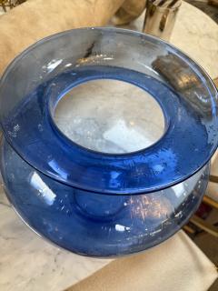 Italian Blue Art Glass Vase 1970s - 4315803