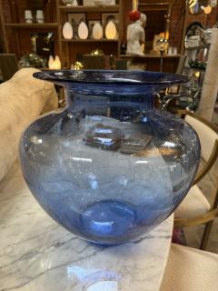 Italian Blue Art Glass Vase 1970s - 4315809
