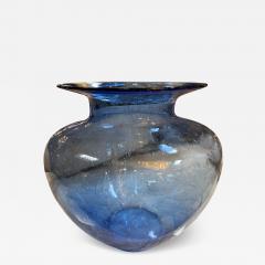 Italian Blue Art Glass Vase 1970s - 4319522