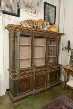 Italian Bookcase 18th Century Painted And Parcel Gilt - 3744248