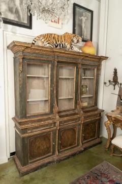 Italian Bookcase 18th Century Painted And Parcel Gilt - 3744252