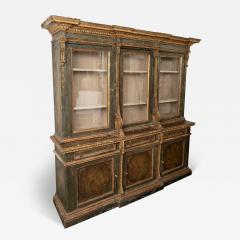 Italian Bookcase 18th Century Painted And Parcel Gilt - 3744982