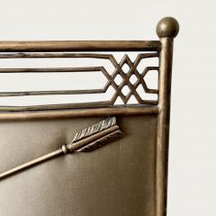 Italian Brass Crossed Arrows Headboards circa 1940 - 4749017