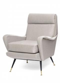 Italian Brass Enameled Upholstered Arm chair attributed to Carlo de Carli - 4172070