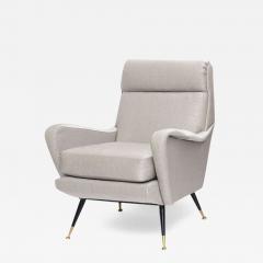 Italian Brass Enameled Upholstered Arm chair attributed to Carlo de Carli - 4204782