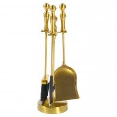 Italian Brass Fireplace Tool Set on Stand - 4553179