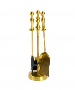Italian Brass Fireplace Tool Set on Stand - 4553180