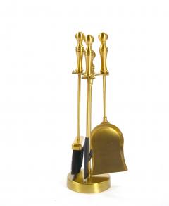 Italian Brass Fireplace Tool Set on Stand - 4553181