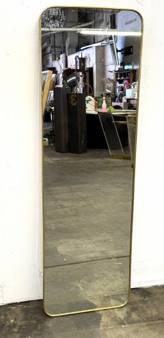 Italian Brass Floor Mirror with Rounded Corners 1970s - 4498426