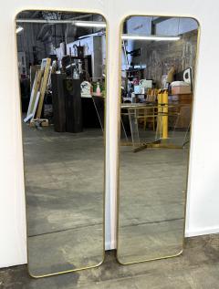 Italian Brass Floor Mirror with Rounded Corners 1970s - 4498428