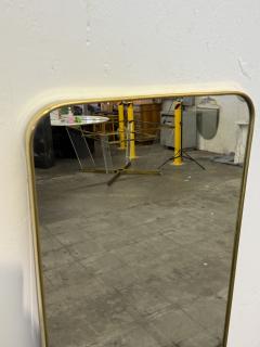 Italian Brass Floor Mirror with Rounded Corners 1970s - 4498429