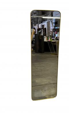 Italian Brass Floor Mirror with Rounded Corners 1970s - 4498431