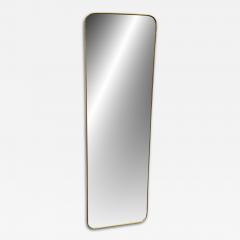 Italian Brass Floor Mirror with Rounded Corners 1970s - 4500097