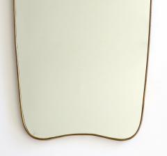 Italian Brass Framed Curved Shield Shape Mirror - 923837