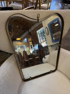 Italian Brass Framed Organic Mirror with Aged Glass 1950s - 4466842