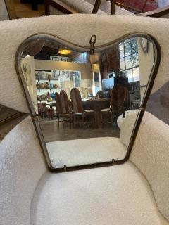 Italian Brass Framed Organic Mirror with Aged Glass 1950s - 4466843