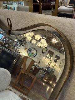 Italian Brass Framed Organic Mirror with Aged Glass 1950s - 4466845
