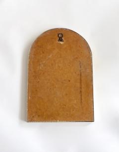 Italian Brass Framed Wall Mirror Arch Top - 1028364