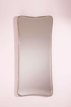 Italian Brass Framed Wall Mirror with Soft Rectangular Form Early 1960s - 4486840