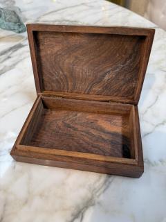 Italian Brass Inlaid Wood Box 1970s - 4514162