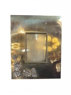 Italian Brass Picture Frame with Embossed Floral Motif 1970s - 4253329