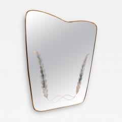 Italian Brass and Etched Glass Wall Mirror - 2283864