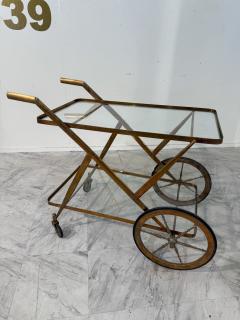 Italian Brass and Glass Bar Cart 1960s - 4315774