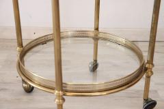 Italian Brass and Glass Drinks Trolley or Bar Cart 1980s Equipped with Tray - 2409819