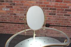 Italian Brass and Glass Kidney Form Illuminated Vanity Console by Luigi Brusotti - 3534896