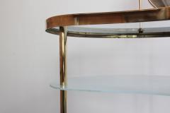 Italian Brass and Glass Kidney Form Illuminated Vanity Console by Luigi Brusotti - 3534899