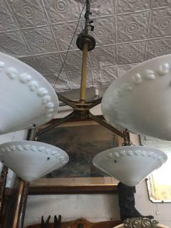 Italian Brass and Glass Light Fixture - 597190
