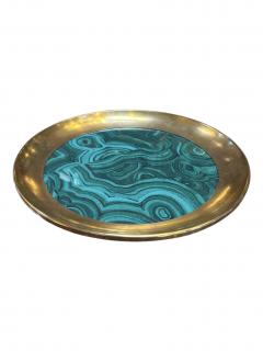 Italian Brass and Green Swirl Tray - 4281688