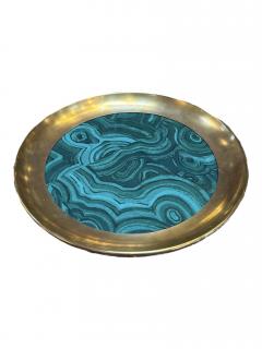 Italian Brass and Green Swirl Tray - 4281689